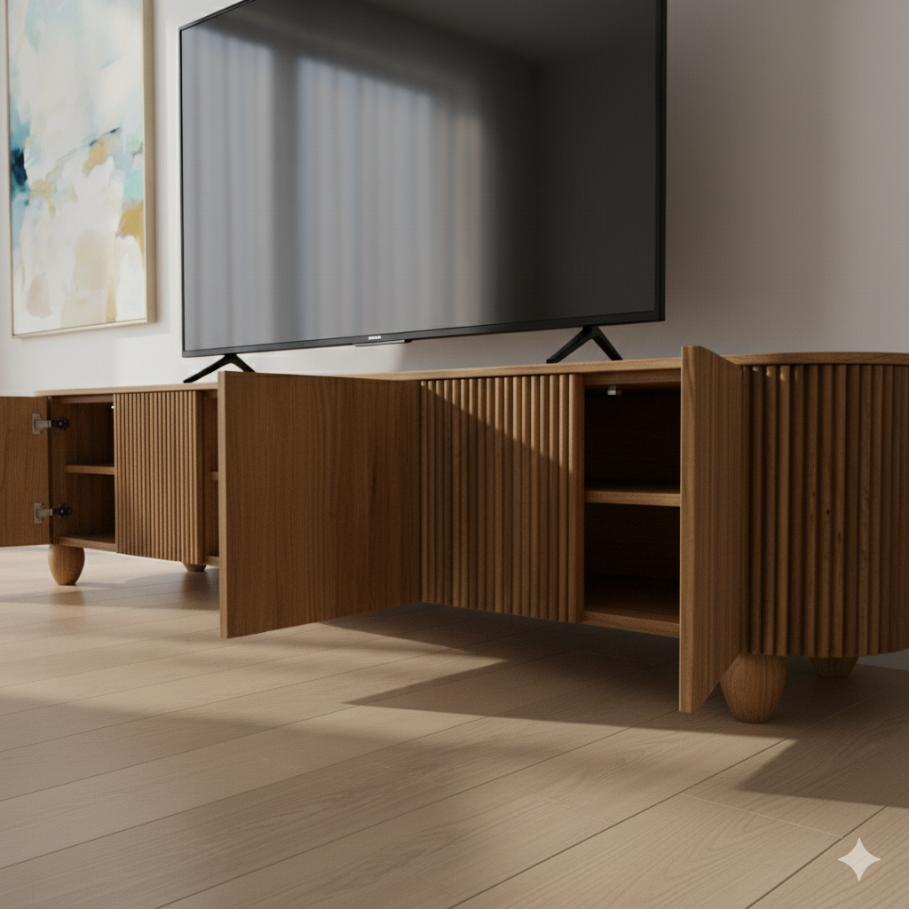 Japandi Wooden TV Stand