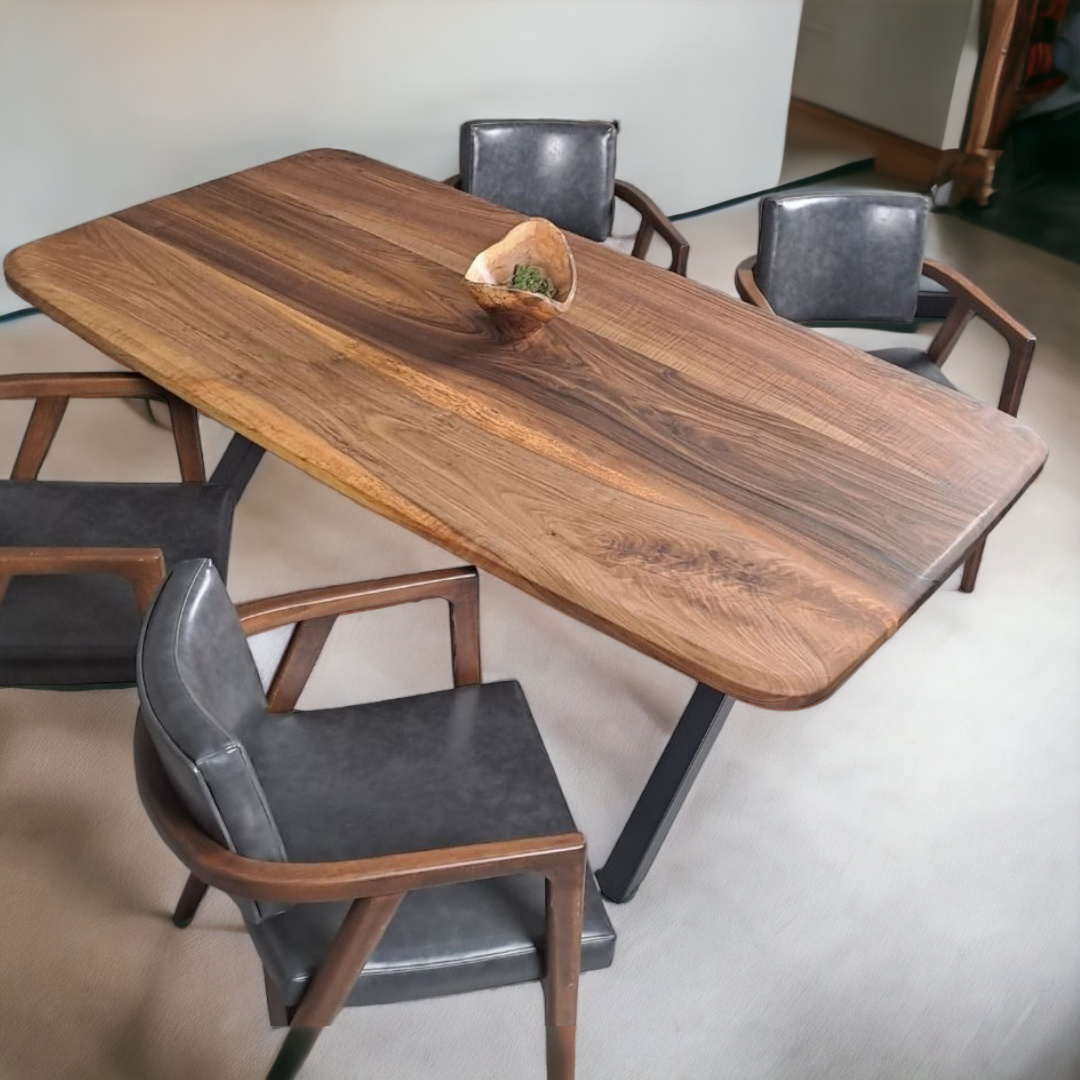 Modern walnut dining set deals