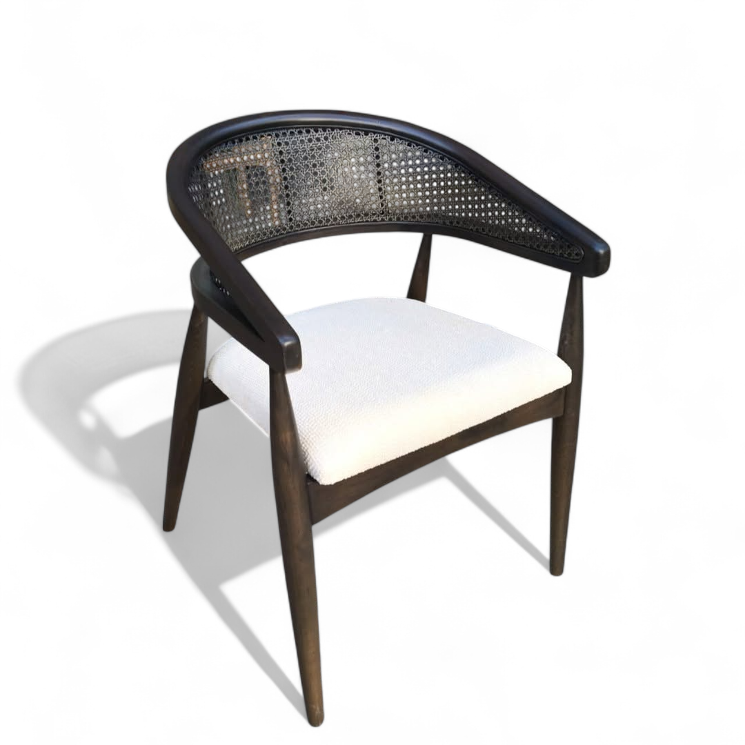 Gazelle Black Rattan Wood Chair