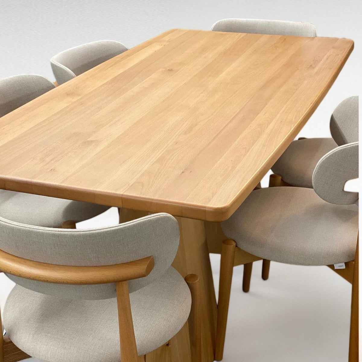 Scandinavian Style Natural Wood Large Dining Table