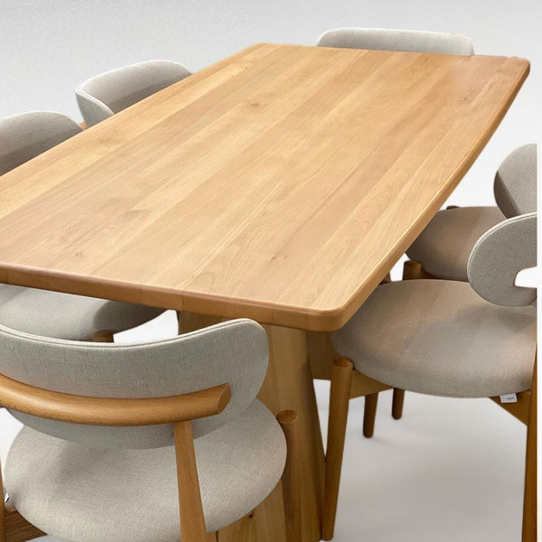 Scandinavian Style Natural Wood Large Dining Table