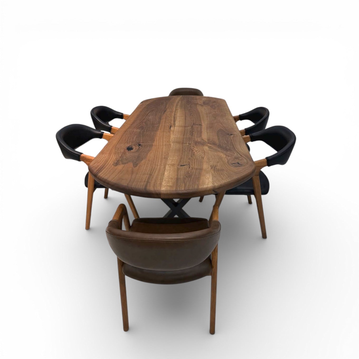 Japandi Style Solid Walnut Cascade Conference and Dining Table
