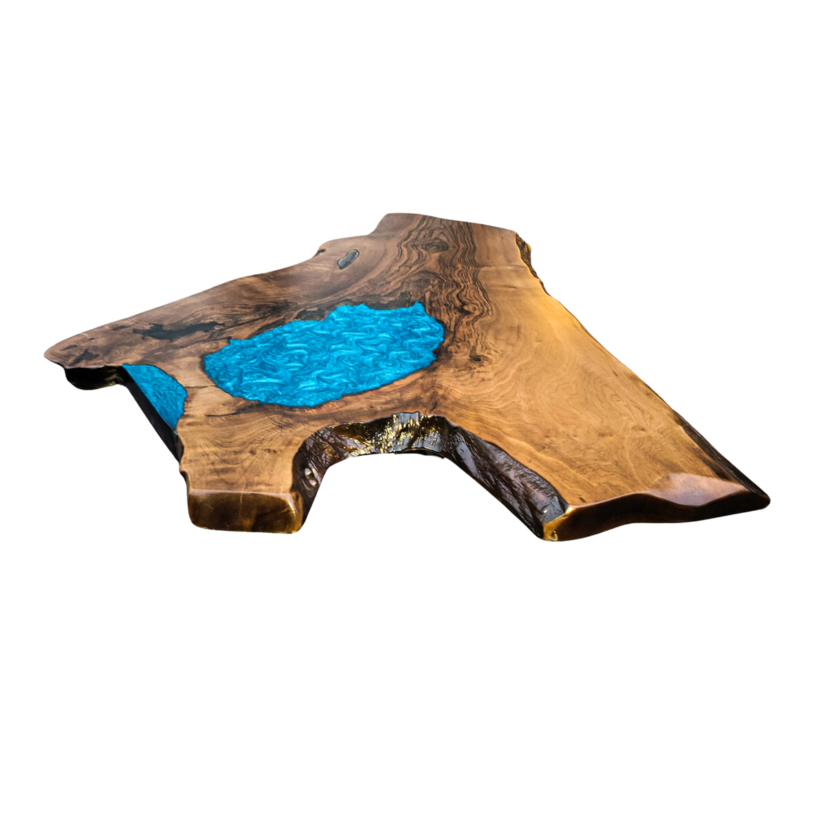 Blue Live Edge Walnut Table