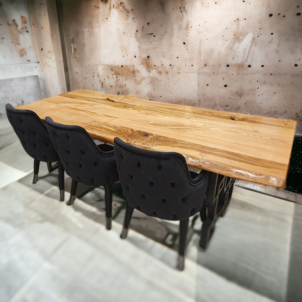 Bespoke Live Edge Natural Solid Wood Dining Table