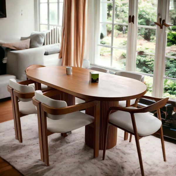 Japandi Style Oval Wood Table