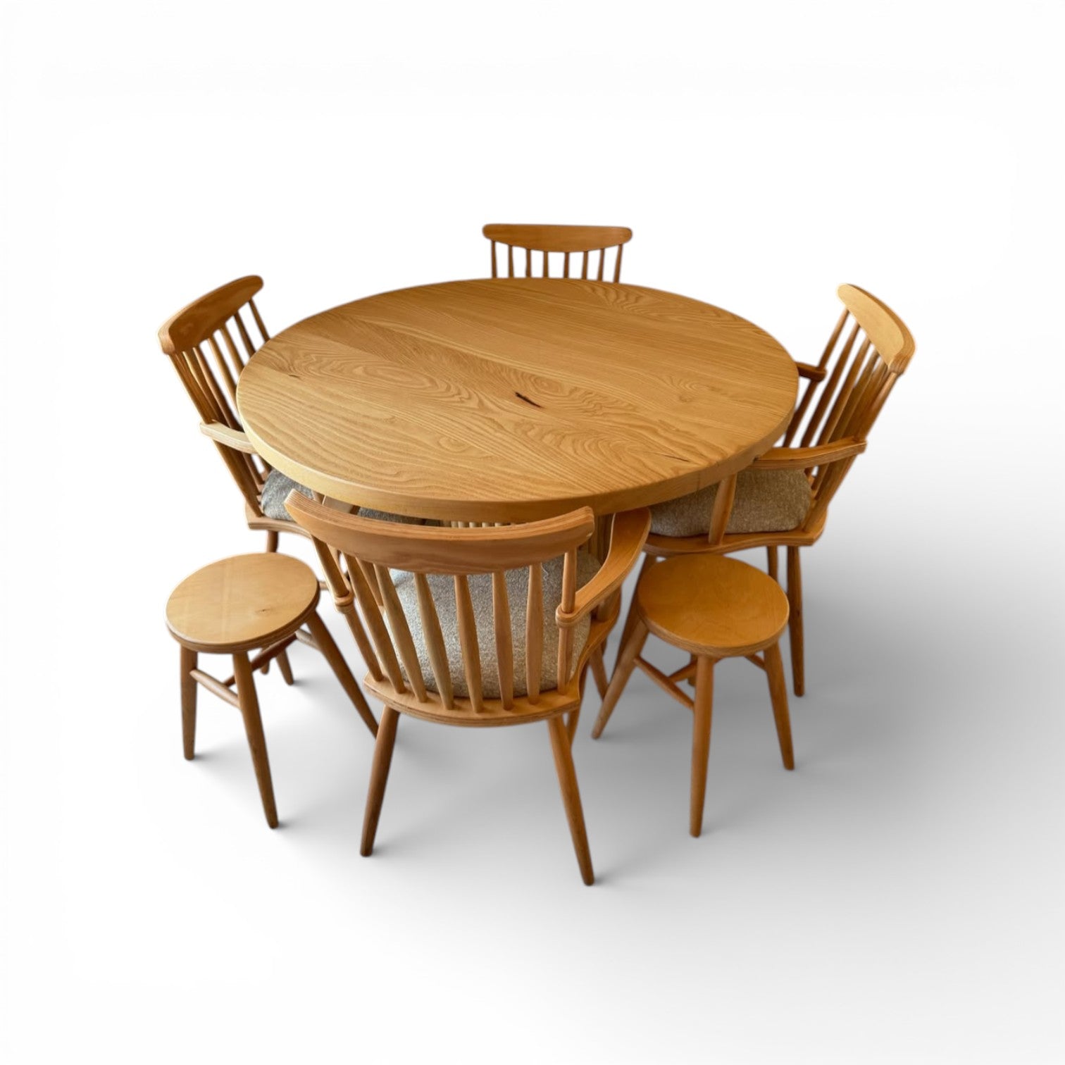 Round Solid Chestnut Dining Table