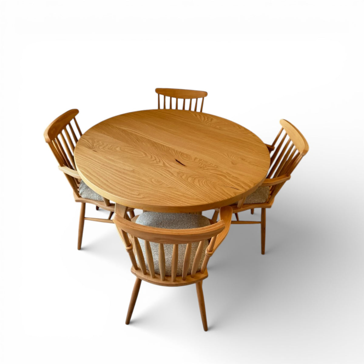 Round Solid Chestnut Dining Table