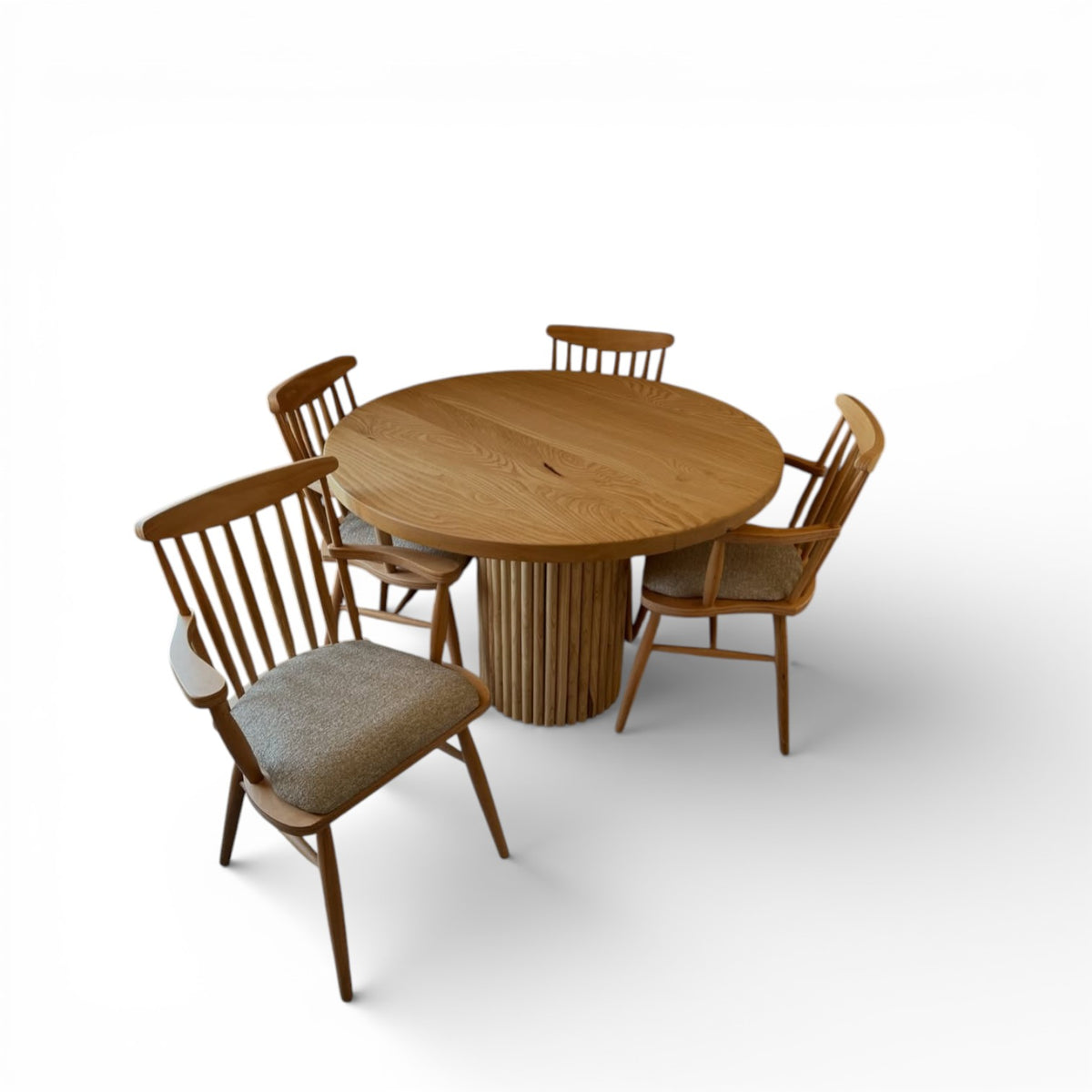 Round Solid Chestnut Dining Table