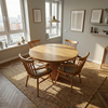 Round Solid Chestnut Dining Table