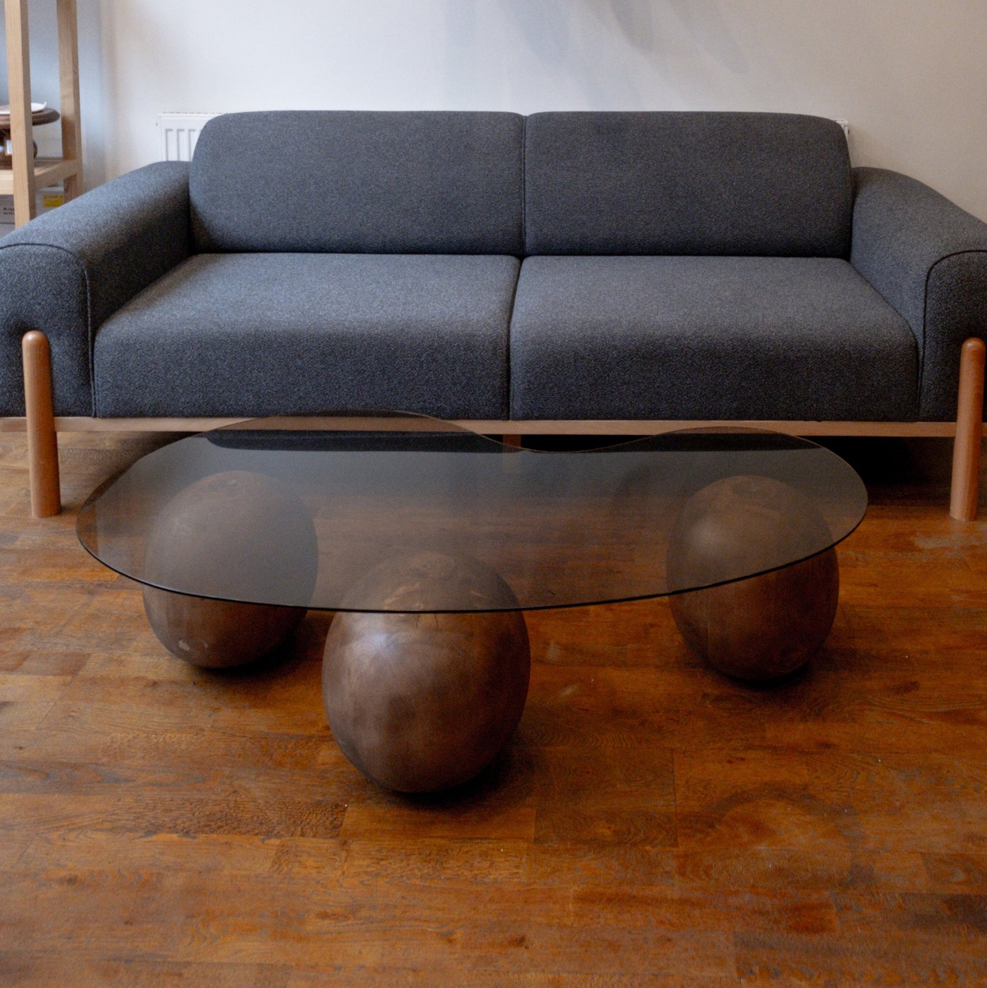 Kidney Shaped Glass Coffee Table