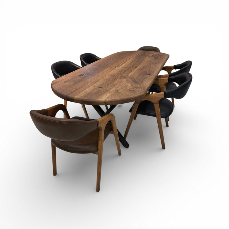 Japandi Style Solid Walnut Cascade Conference and Dining Table