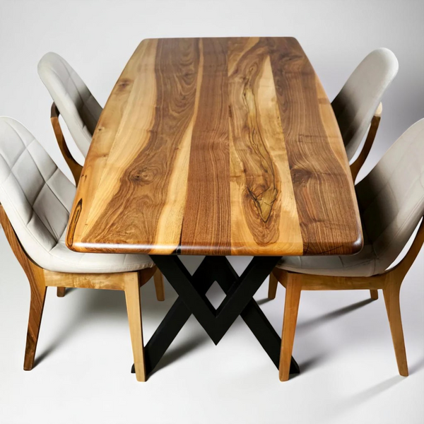 Smooth Edge Walnut Table – The Industrial Furniture