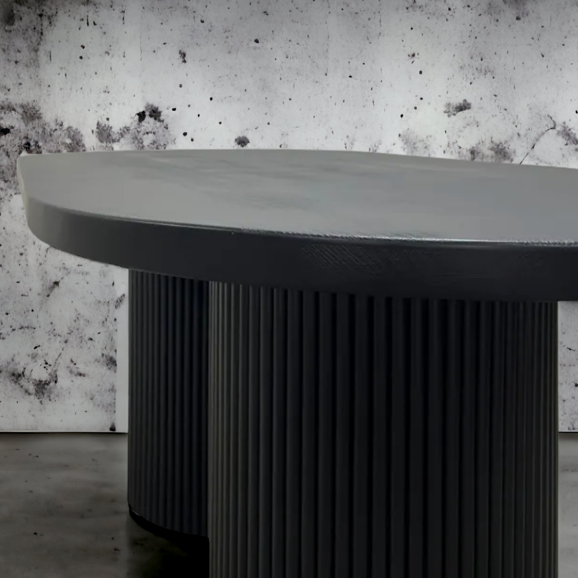 Japandi Style Black Oval Wood Table