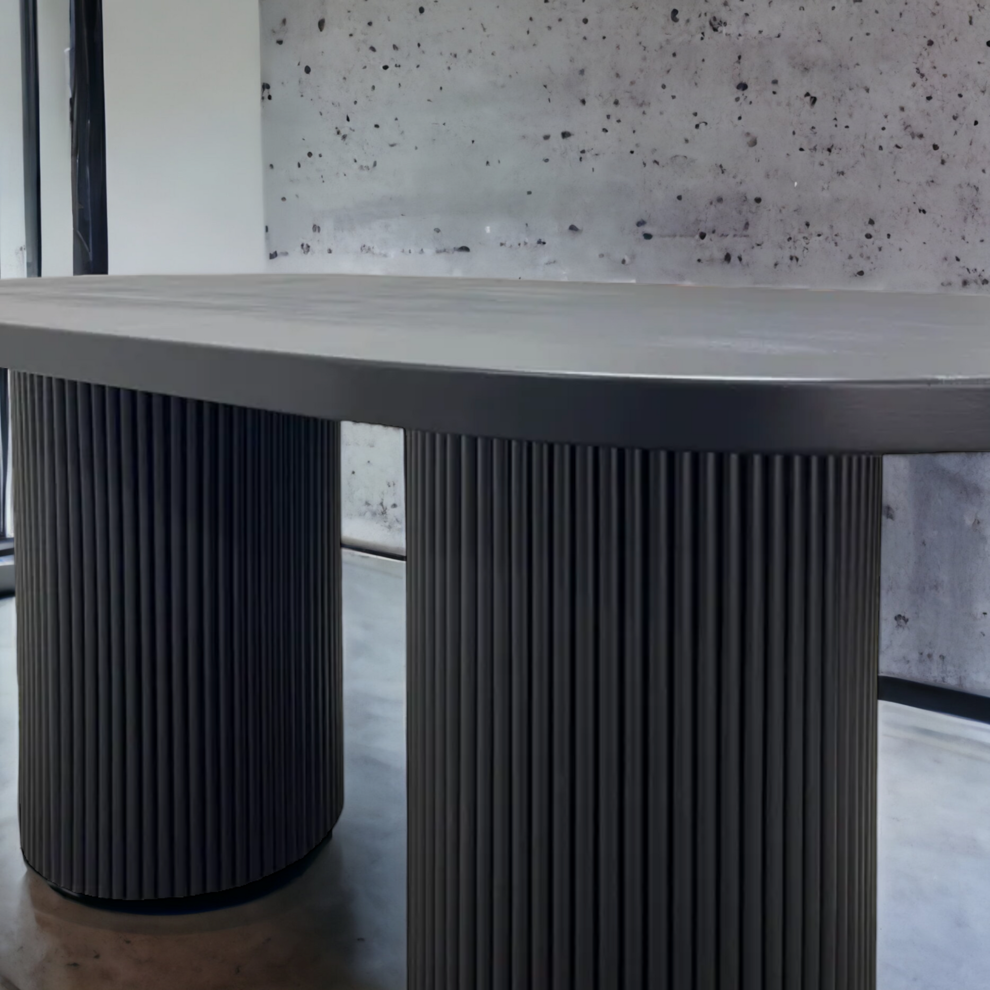 Japandi Style Black Oval Wood Table