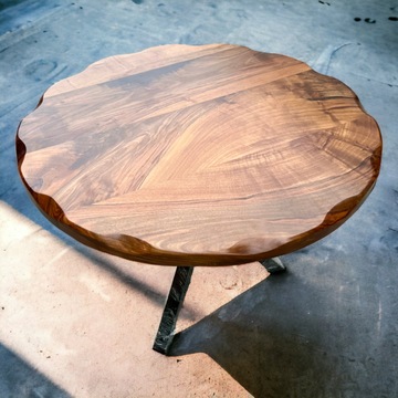 Live edge wood round dining table deals