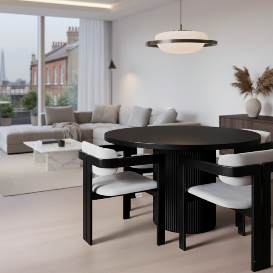 Japandi Black Round Nook Table