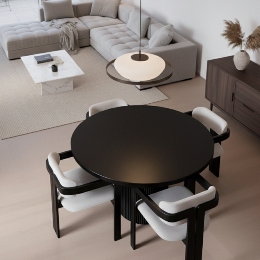 Japandi Black Round Nook Table