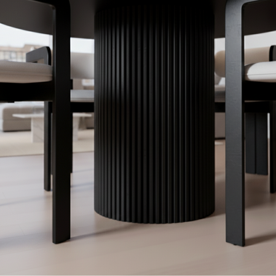 Japandi Black Round Nook Table