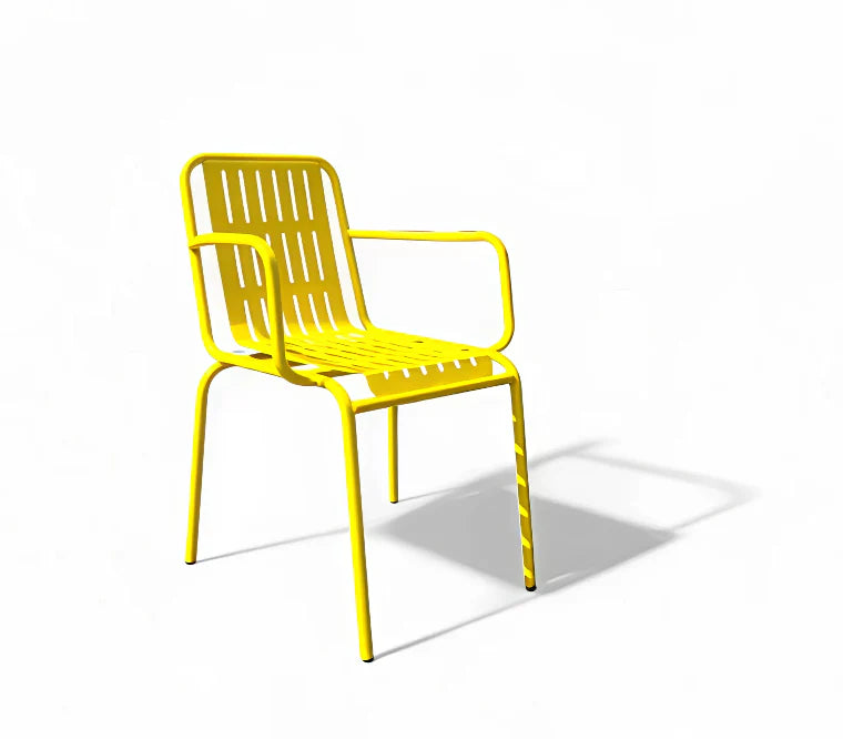 Yellow Metal Outdoor Garden Chair