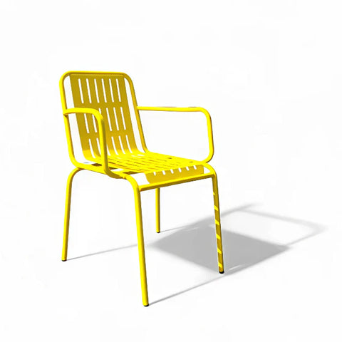 Yellow Metal Outdoor Garden Chair