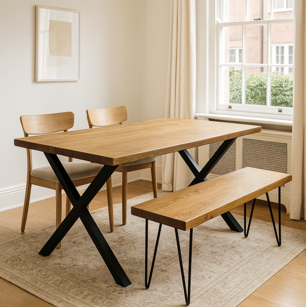 Solid Wood Bench | Industrial Bench | Pine Wood Dining Bench | Rustic Bench