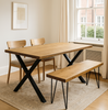 Solid Wood Bench | Industrial Bench | Pine Wood Dining Bench | Rustic Bench