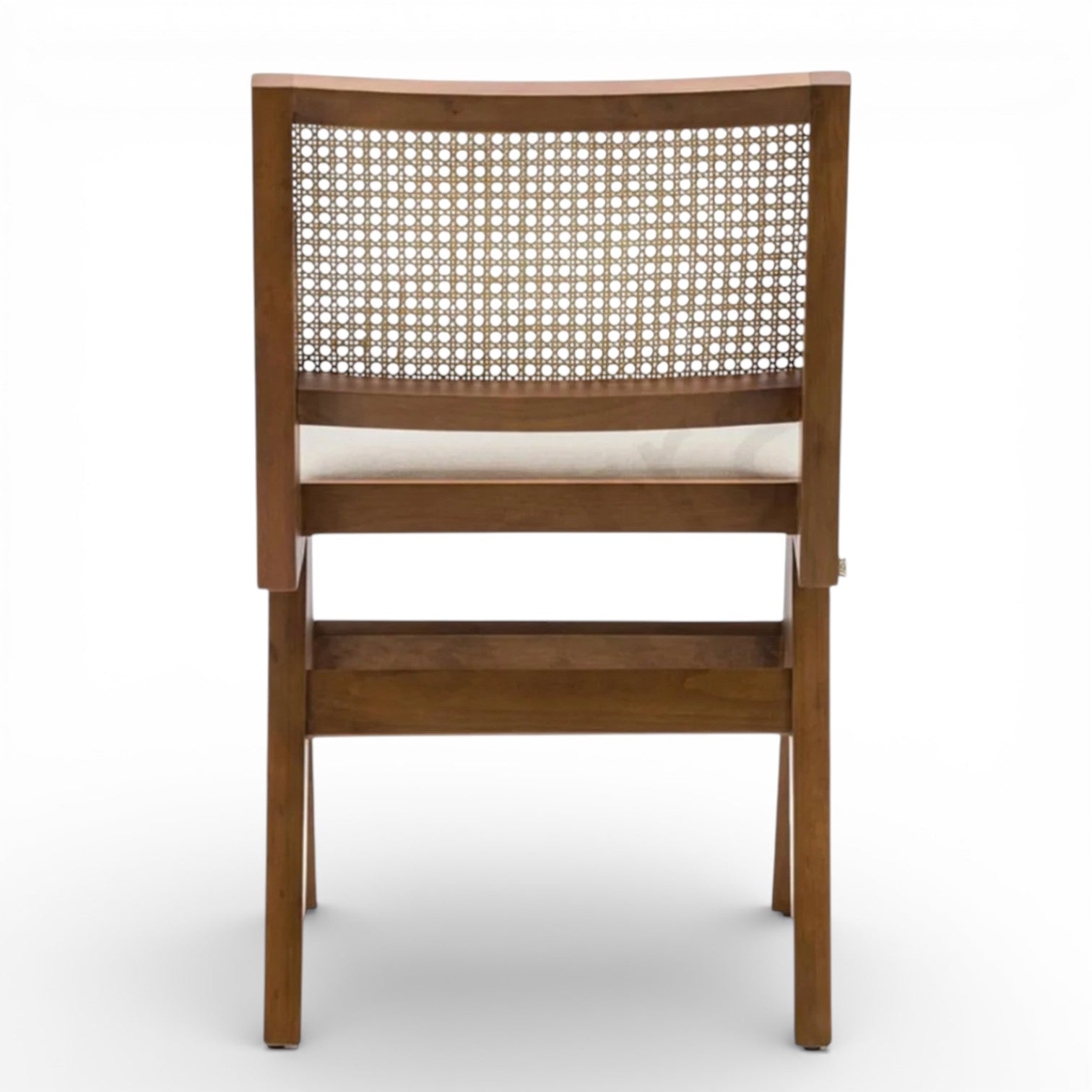 Pierre Wooden Rattan Dark Oak Dining Chair with Customised Upholstered Seat