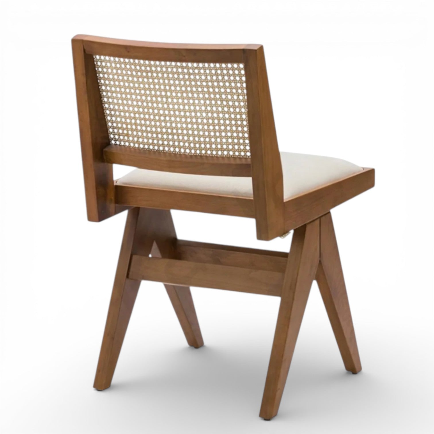 Pierre Wooden Rattan Dark Oak Dining Chair with Customised Upholstered Seat