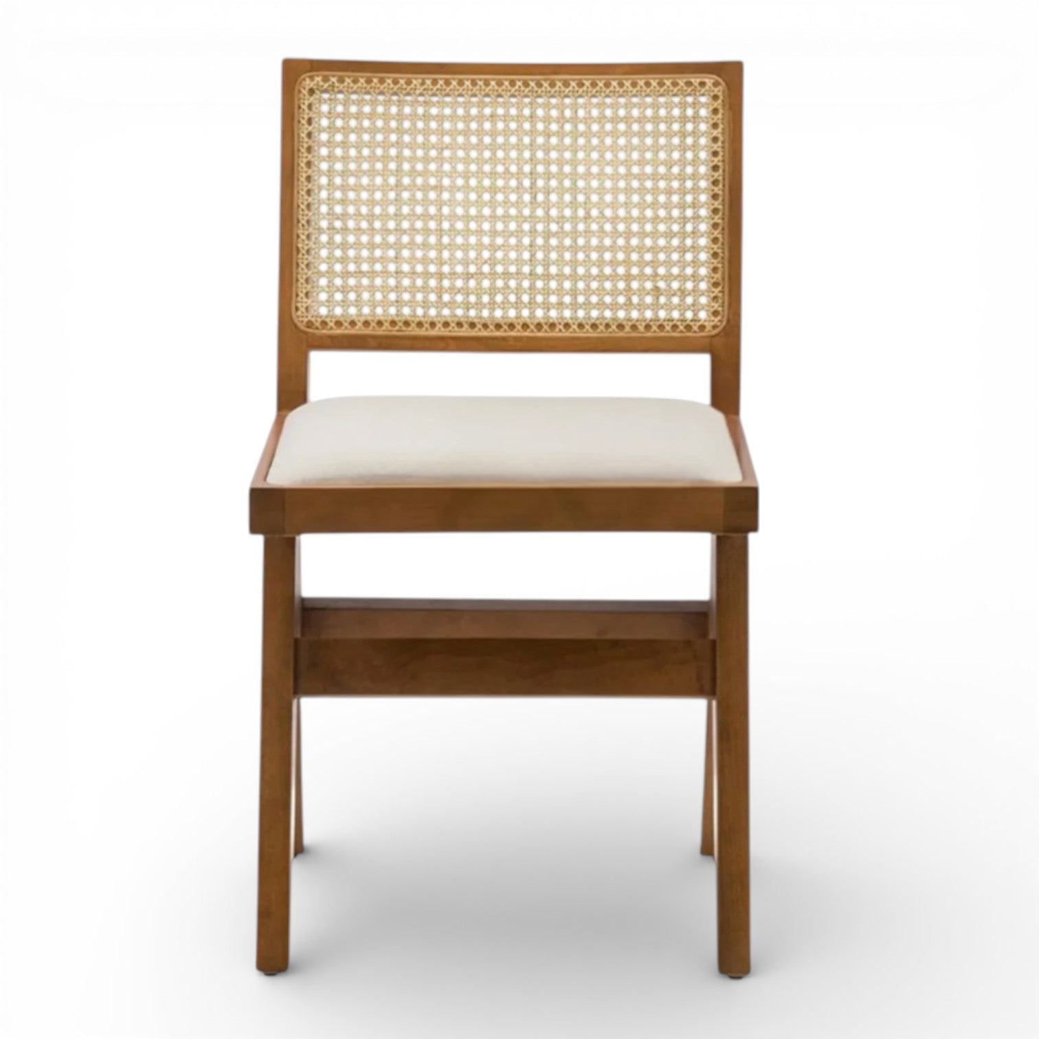 Pierre Wooden Rattan Dark Oak Dining Chair with Customised Upholstered Seat