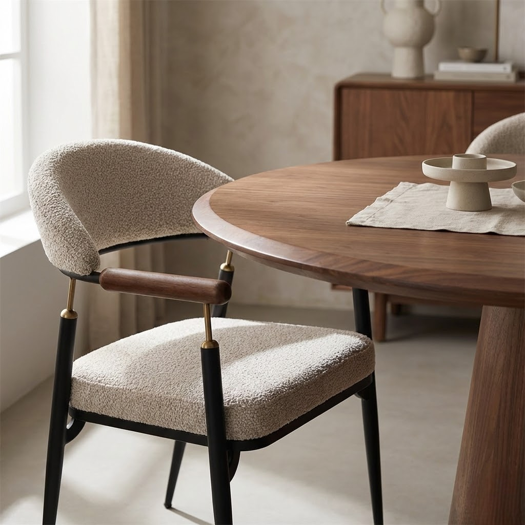 Etta Mid-century Chair with Bronze Details