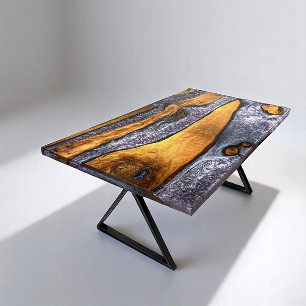 Purple Resin Epoxy Walnut Table