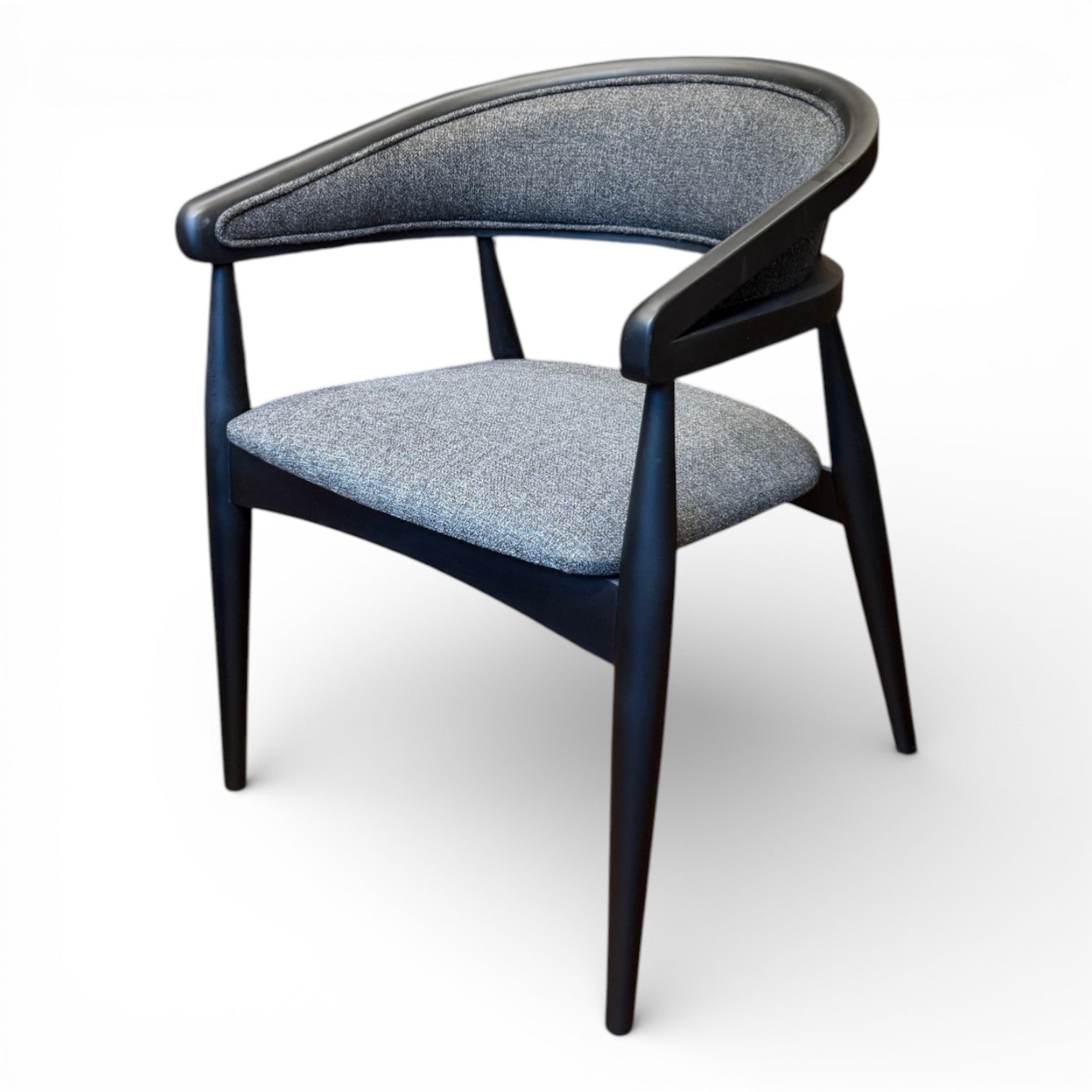 Set of 6 Gazelle Black Wood Chair with Armrest