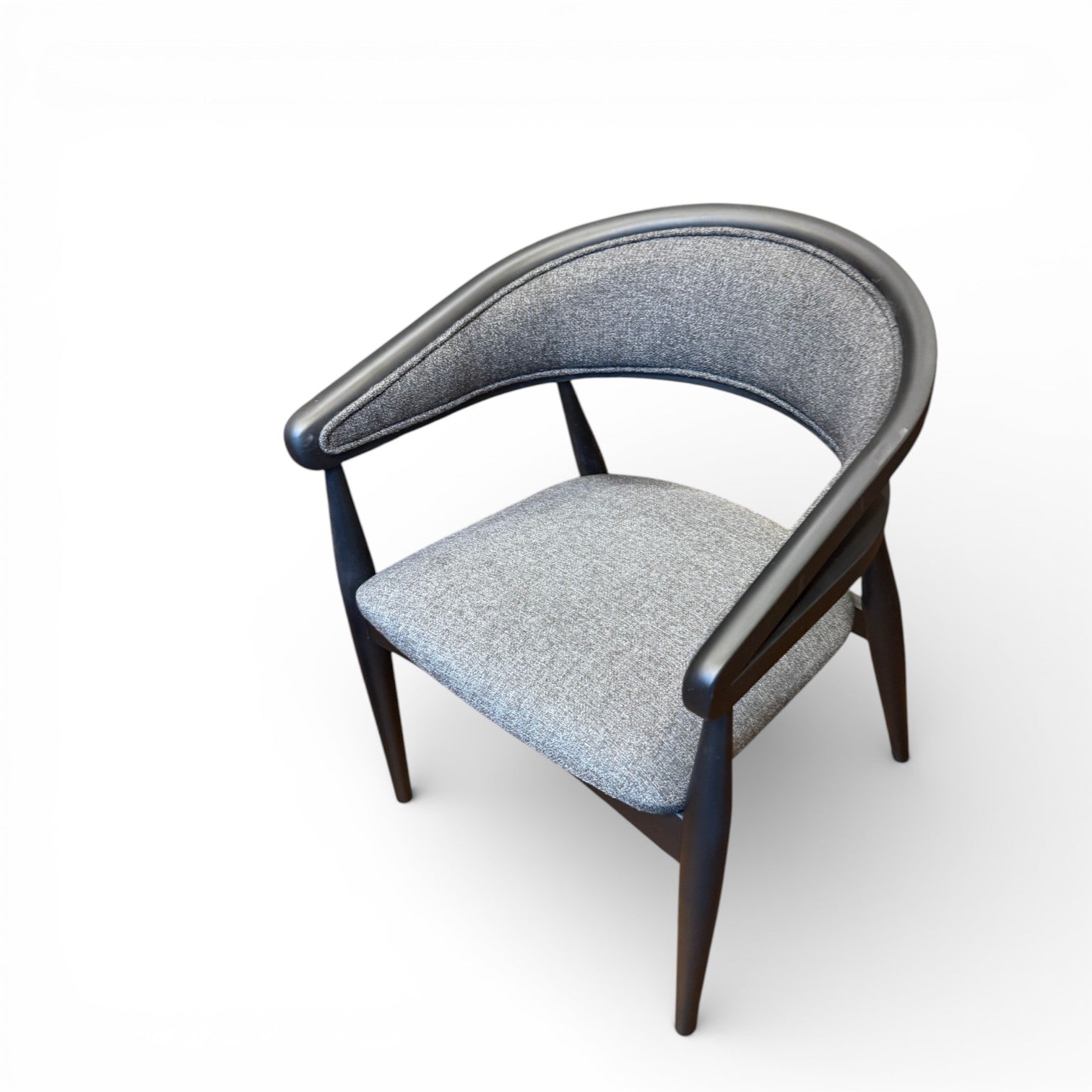Set of 6 Gazelle Black Wood Chair with Armrest