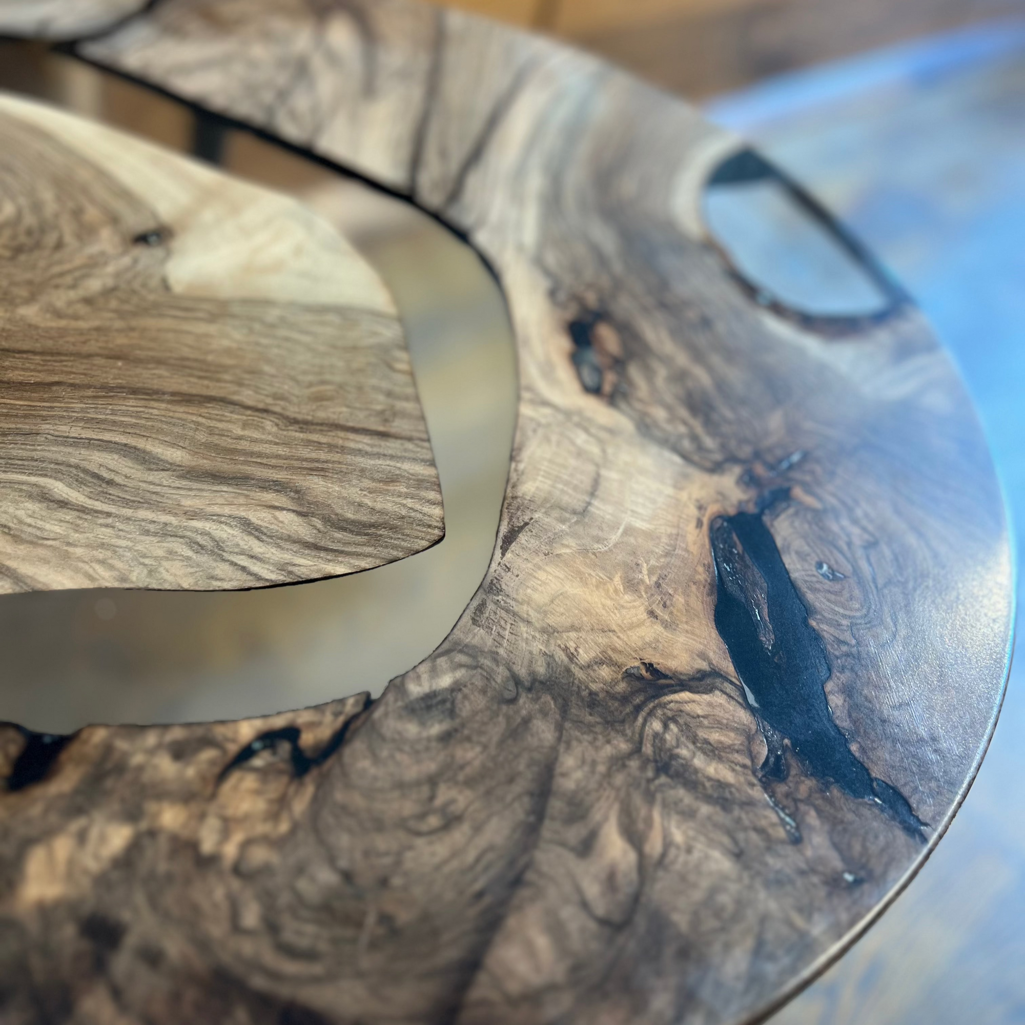One of a Kind Live Edge Epoxy End Table