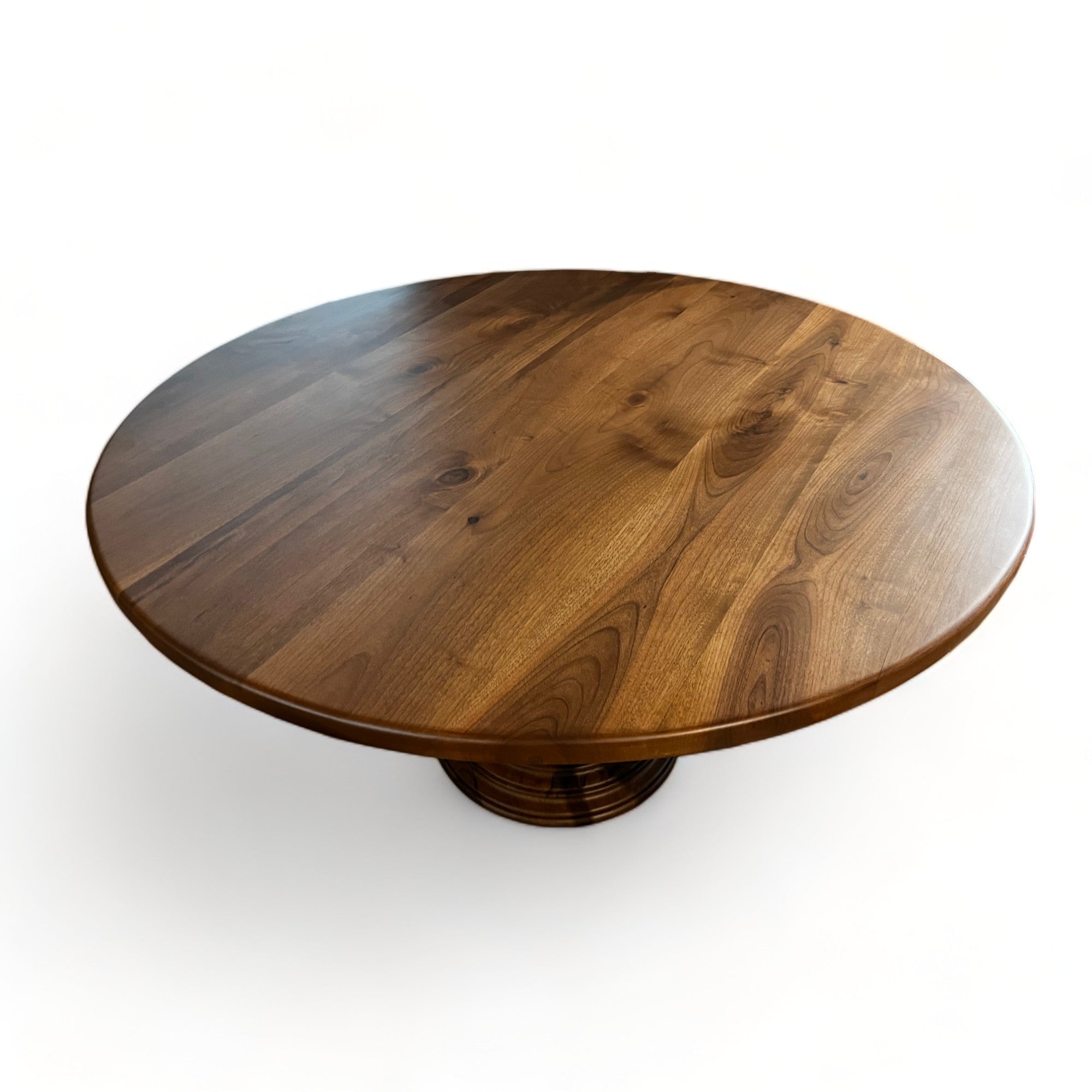 Midcentury Round Walnut Table