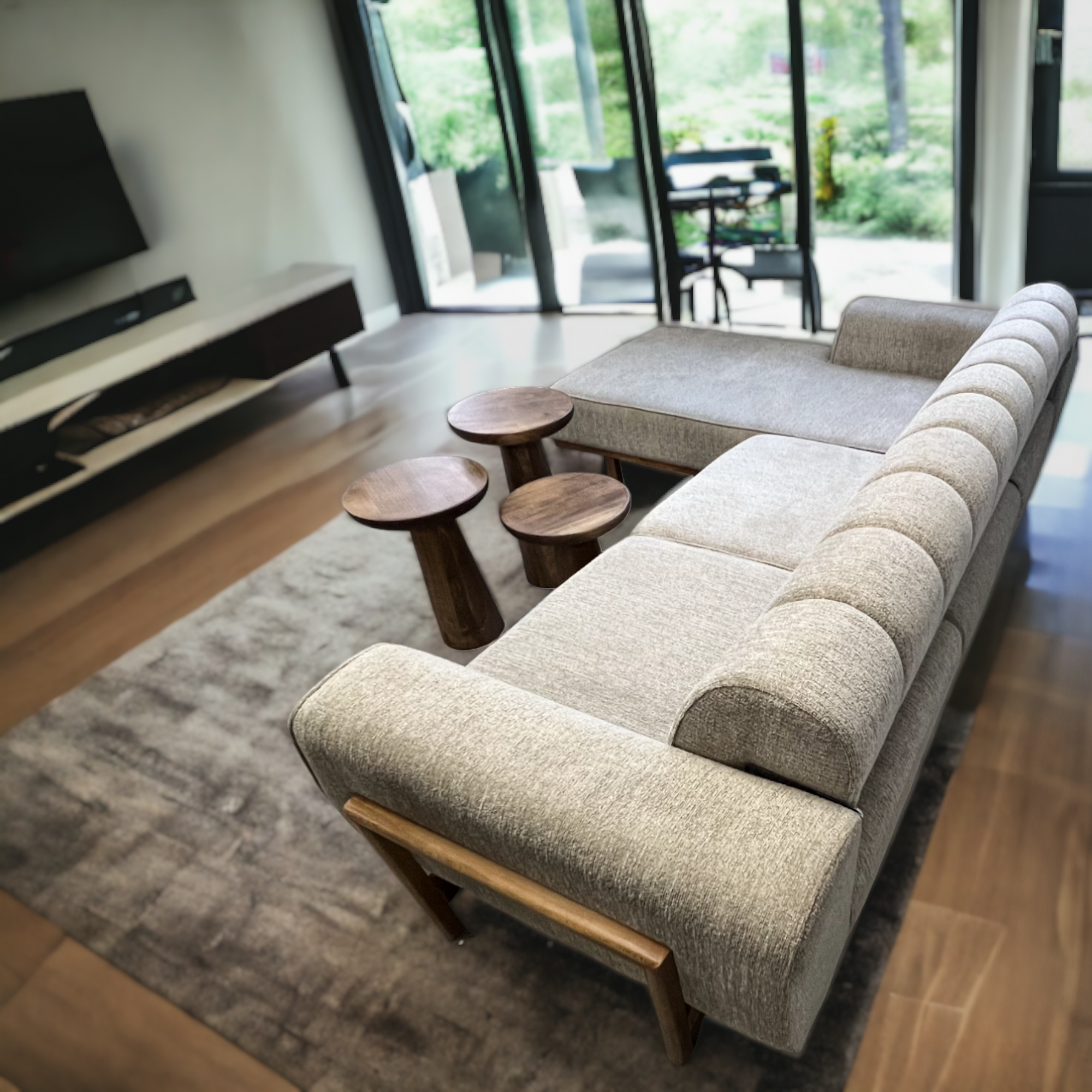 Contemporary L-Shaped Corner Sofa with Easy Flip