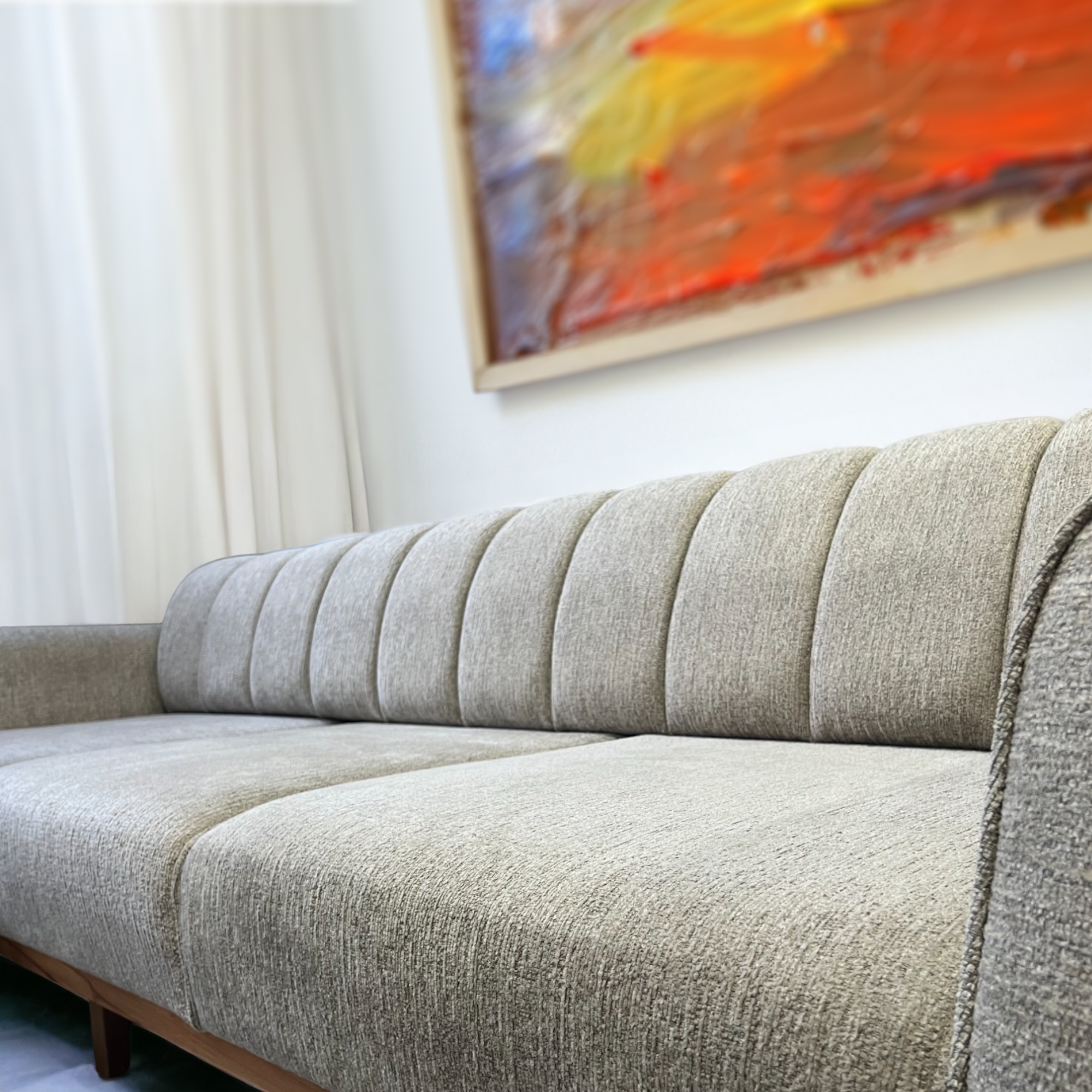 Contemporary L-Shaped Corner Sofa with Easy Flip