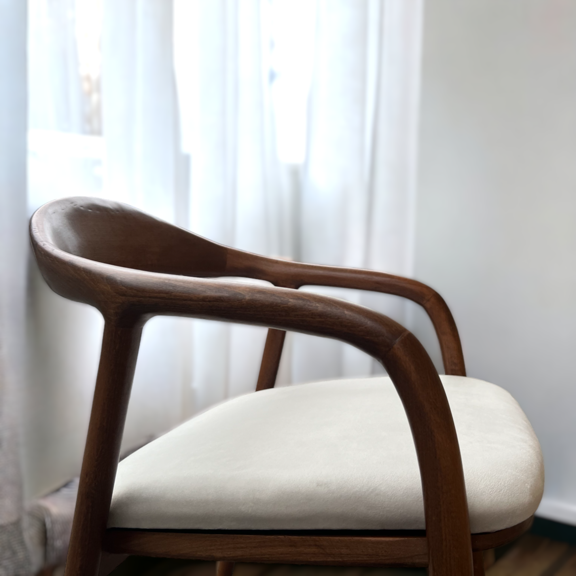 Modern walnut deals chair