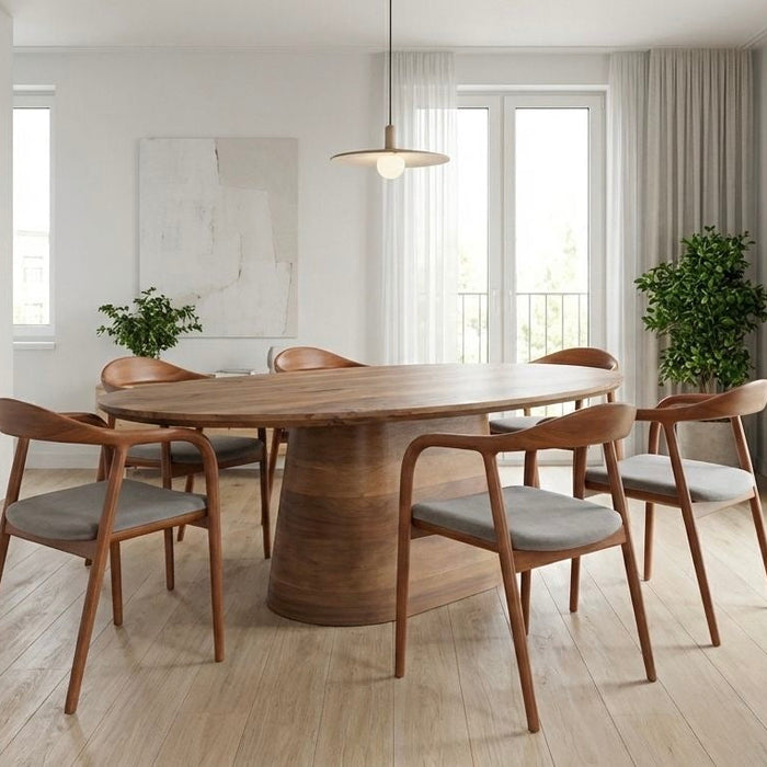 Solid Walnut Oval Dining Table