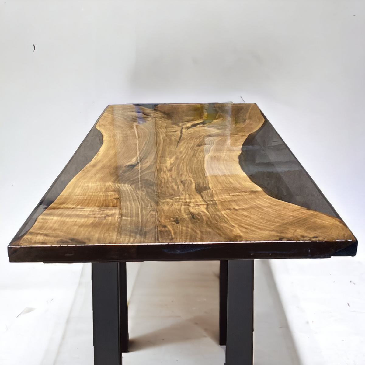Blacktail Epoxy Dining Table - Black Walnut Resin River Table