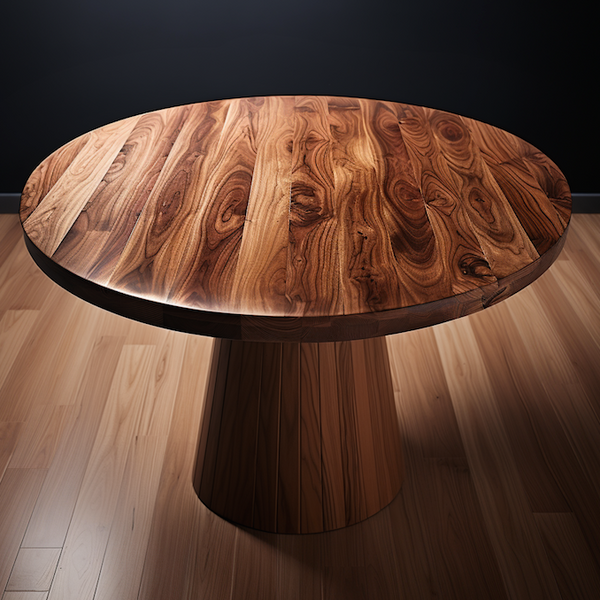 Japandi Round Walnut Table