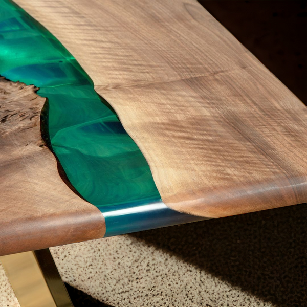 Elegant Green Resin Epoxy Table