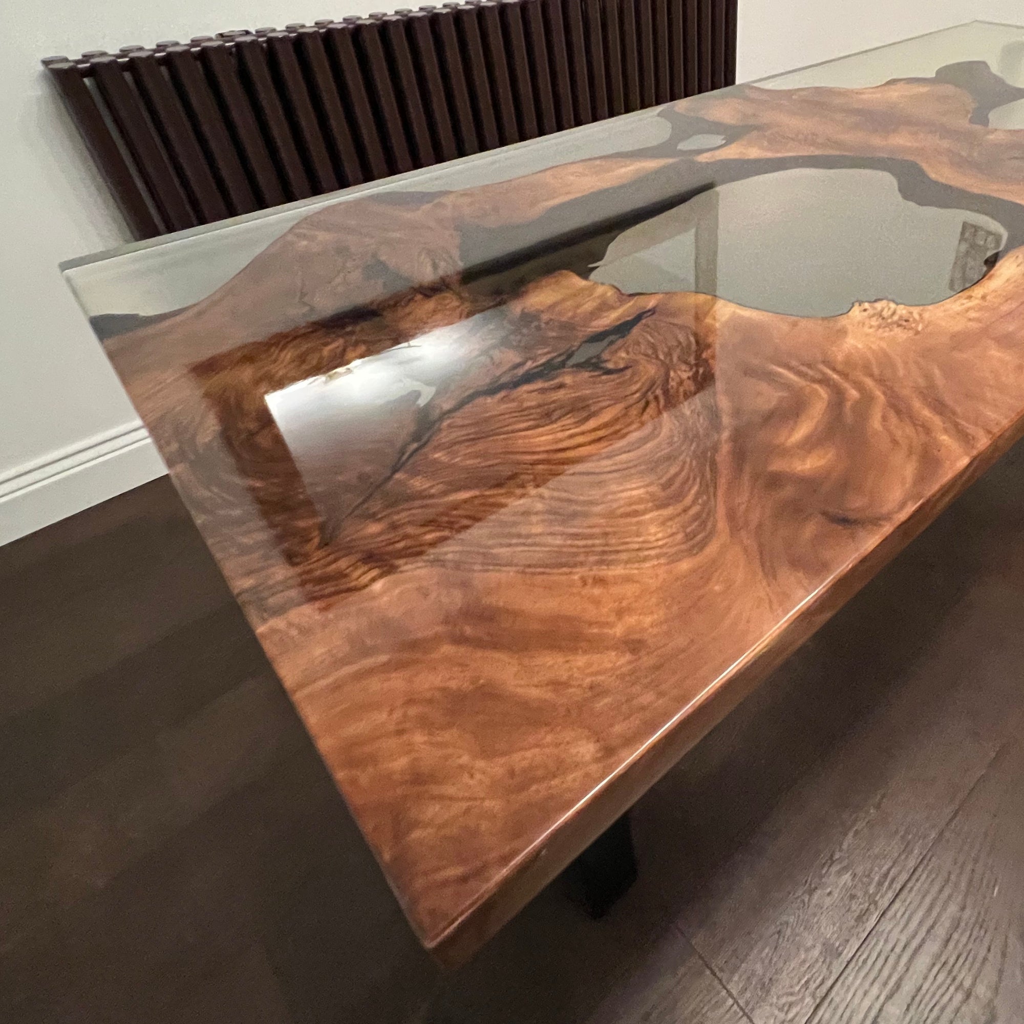 Transparent Epoxy Table - Black Walnut Epoxy Dining Table