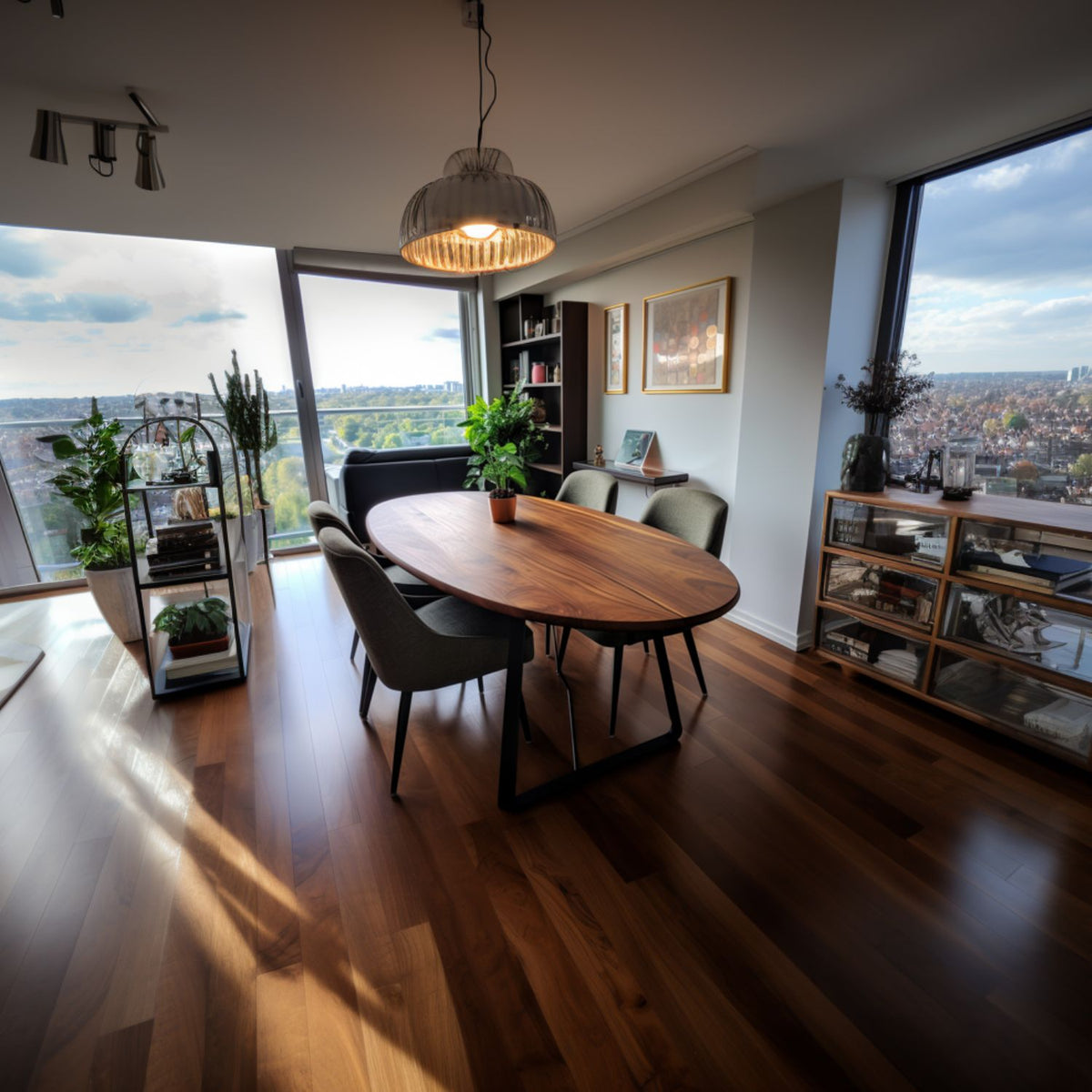 Solid Walnut Oval Dining Table