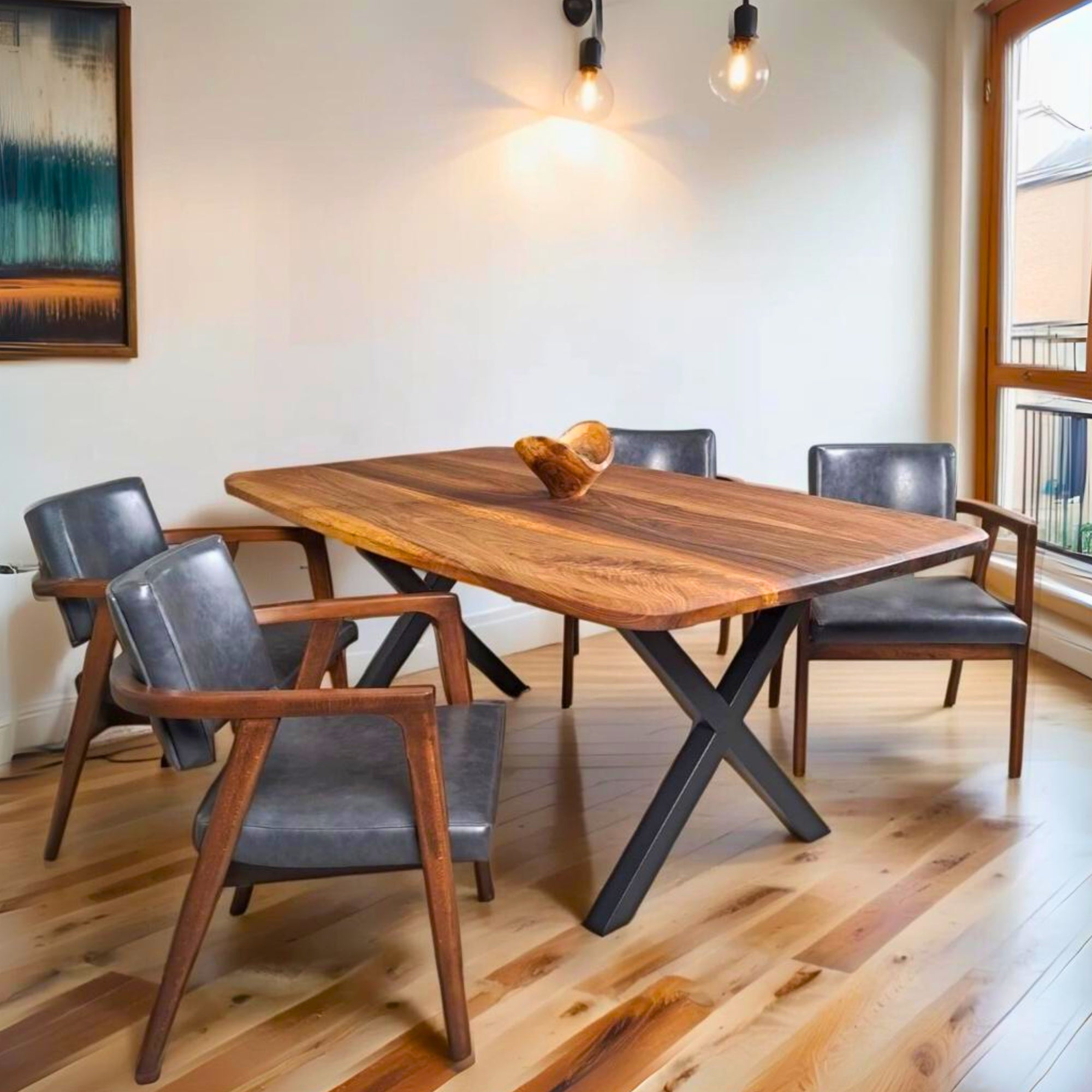 Walnut table and deals chairs