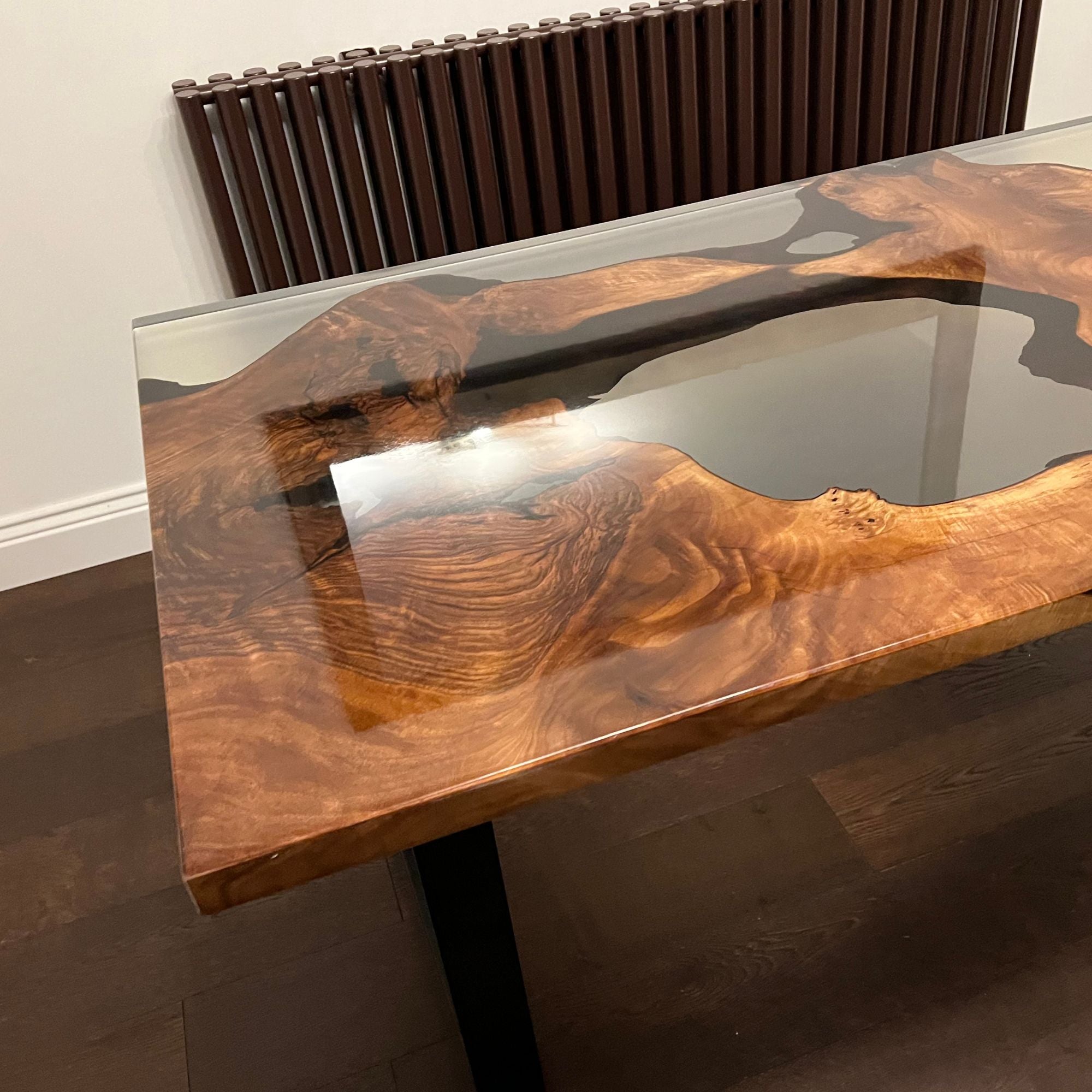 Transparent Epoxy Table - Black Walnut Epoxy Dining Table