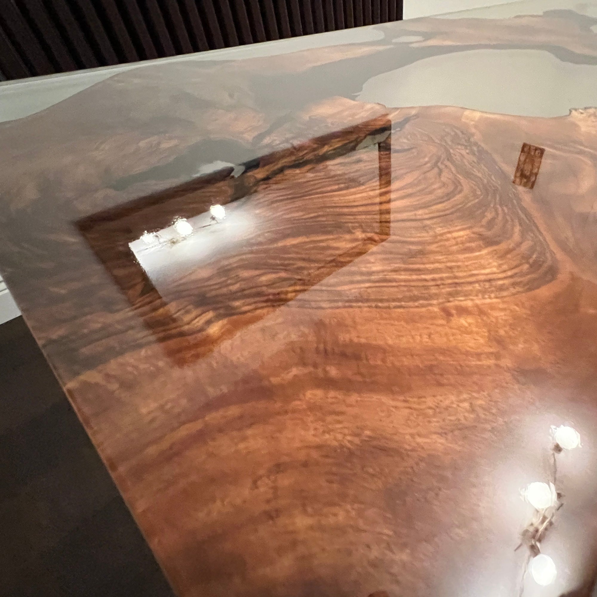Transparent Epoxy Table - Black Walnut Epoxy Dining Table