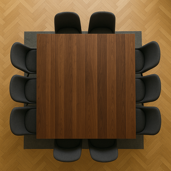 Sleek Modernist Square Walnut Table