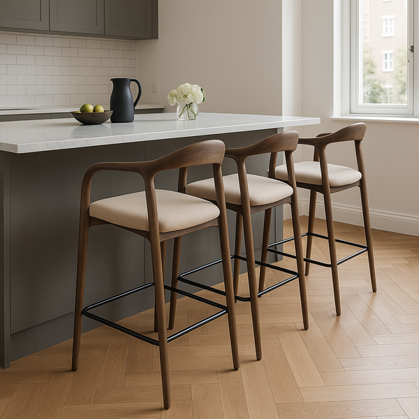 Ebony Midcentury Bar Stool