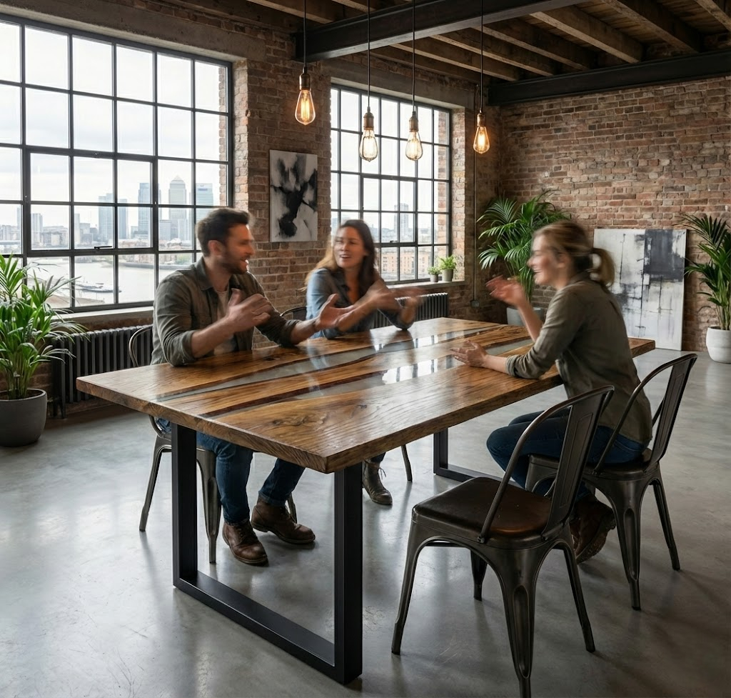 Ashley Transparent Resin River Epoxy Table
